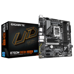 Gigabyte B760M-DS3H GEN5 mATX Motherboard – LGA 1700 for 12th-14th Gen Intel. DDR5. PCIe 5.0 x16. Dual M.2. USB-C. 2.5Gb LAN. Q-FLASH Plus